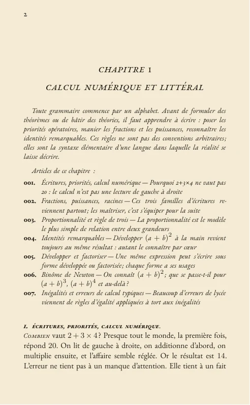 Page du premier chapitre 1